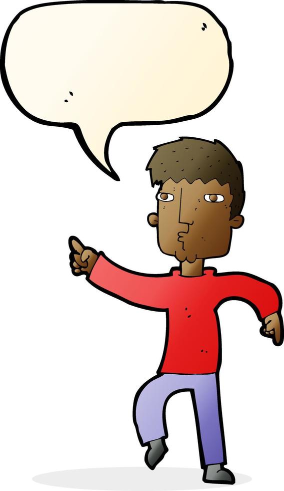 cartoon dancing man with speech bubble vector