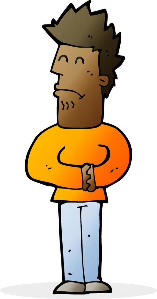cartoon nervous man vector