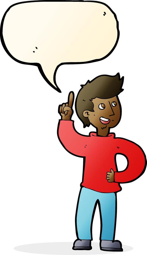 cartoon man with idea with speech bubble vector