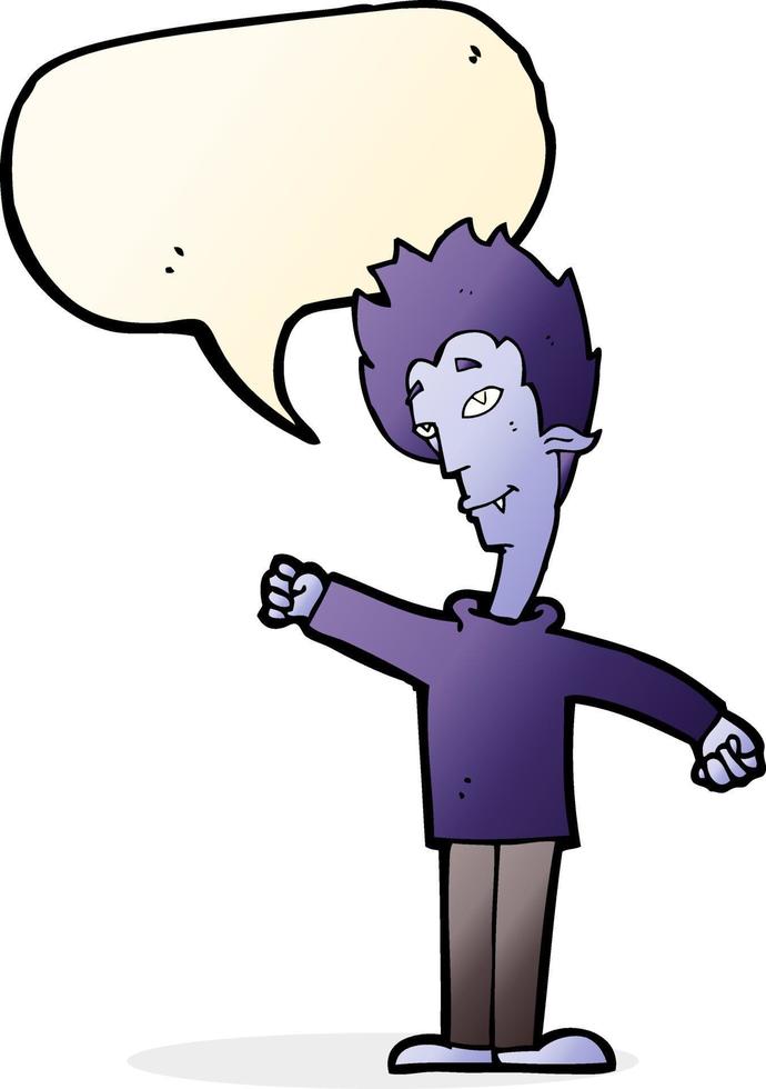 cartoon vampire man with speech bubble vector