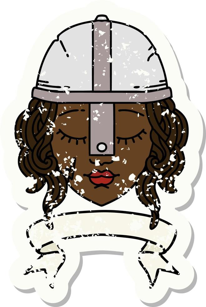 human fighter character with scroll banner illustration vector