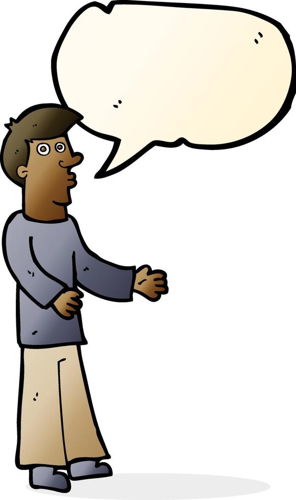 cartoon curious man with speech bubble vector