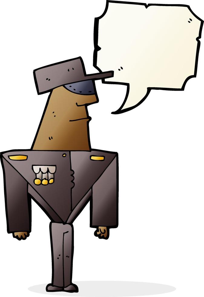 cartoon guard with speech bubble vector