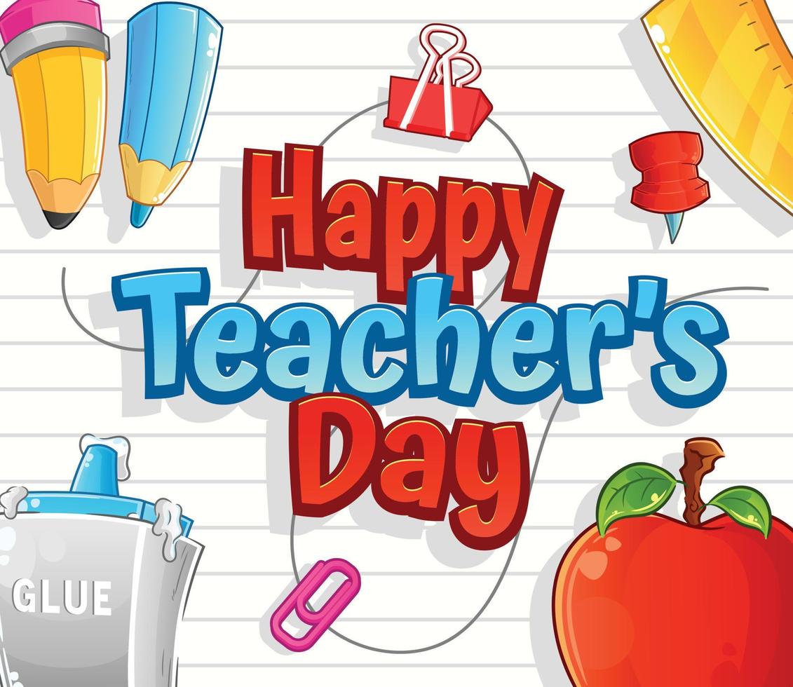 happy teacher's day vector