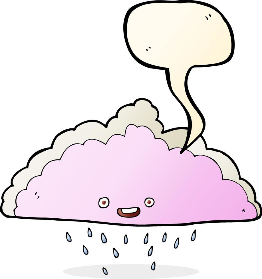 nube de lluvia de dibujos animados con burbujas de discurso vector