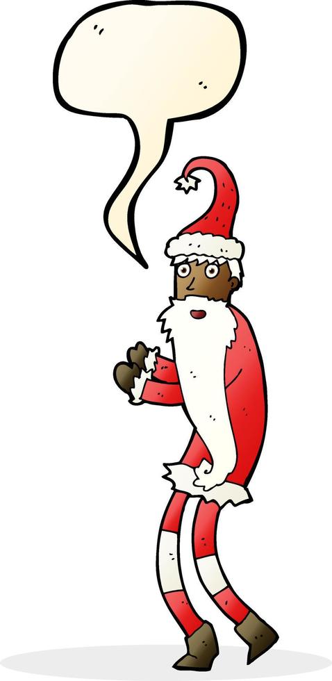 cartoon santa claus with speech bubble vector