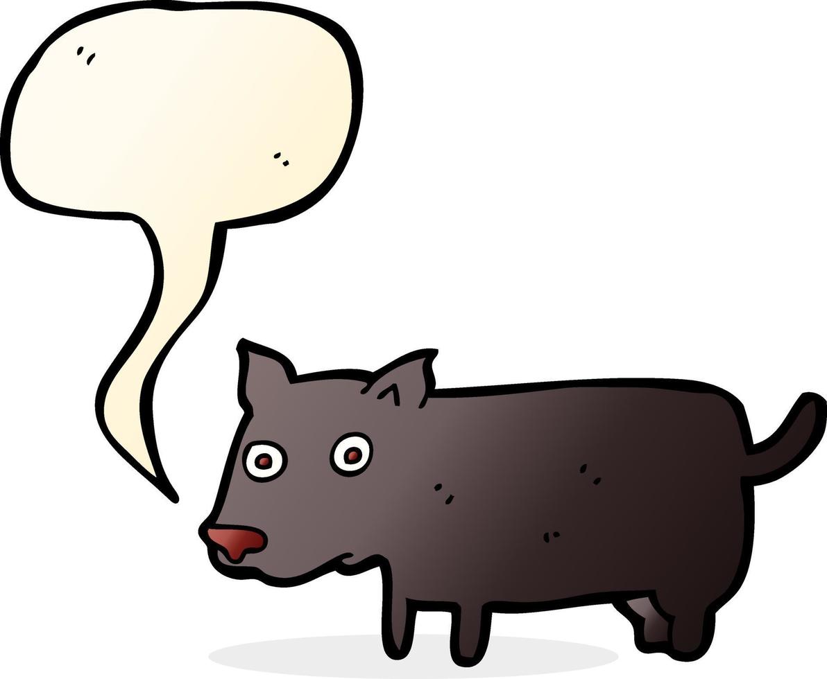 cartoon little dog with speech bubble vector