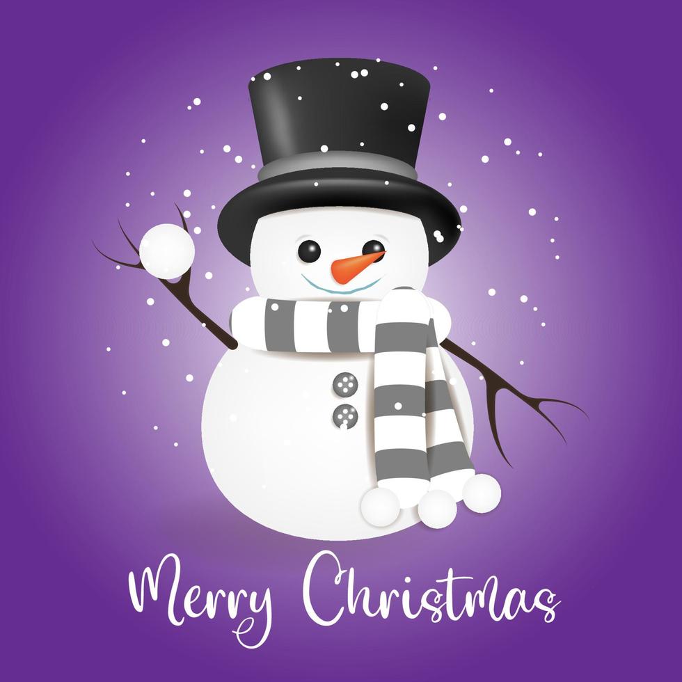 Snowman 3d vector illustration