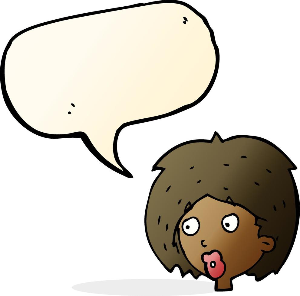 cartoon woman looking with speech bubble vector