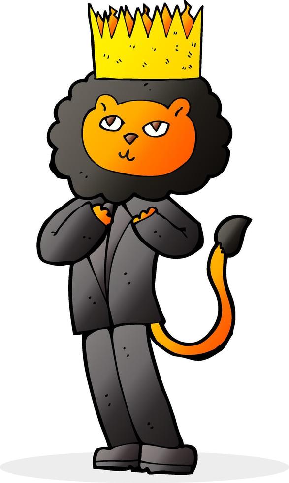 cartoon king of the beasts vector