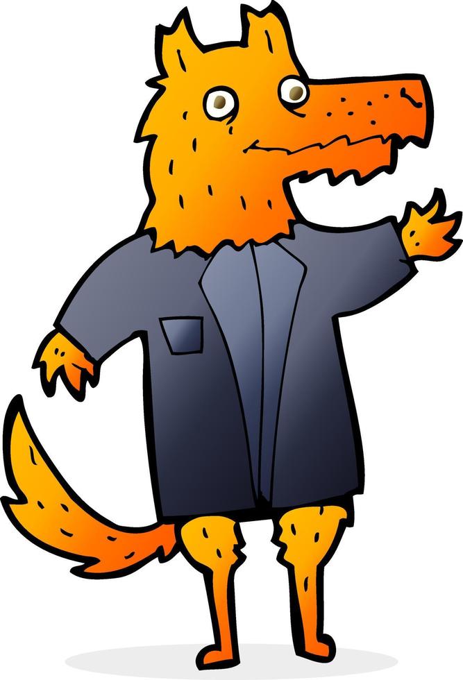 cartoon fox businessman vector