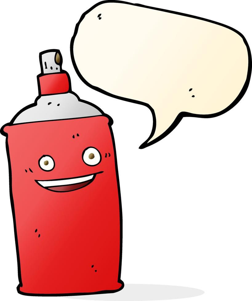 cartoon spray can with speech bubble vector