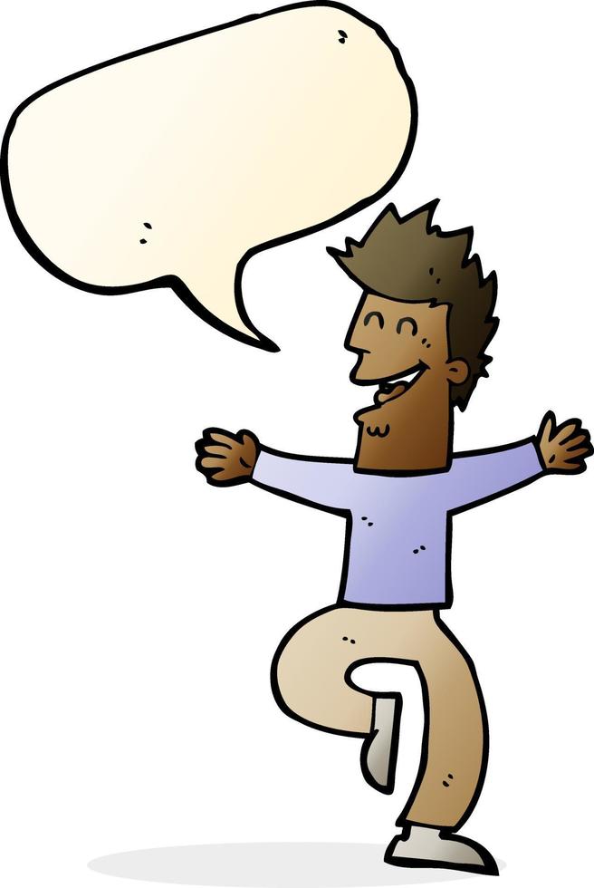 cartoon laughing man with speech bubble vector