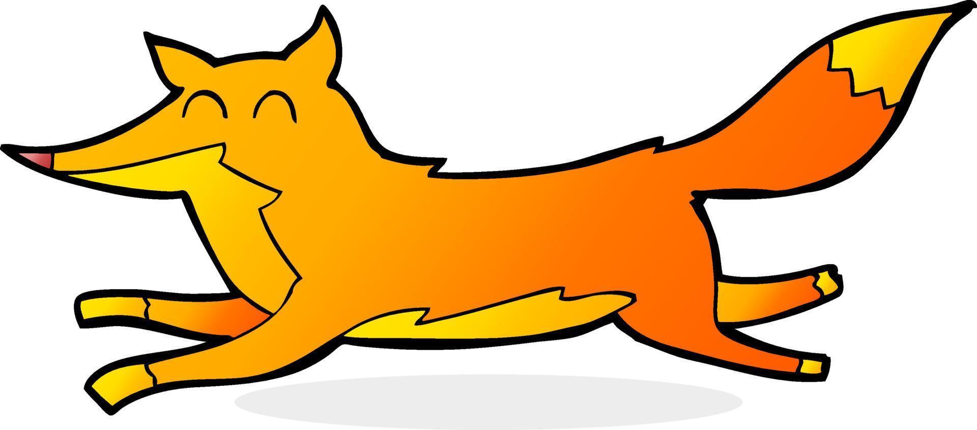 cartoon running fox vector