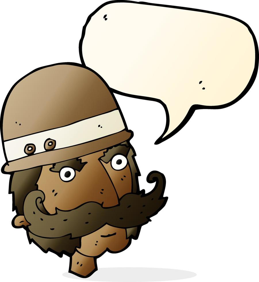 cartoon victorian big game hunter with speech bubble vector