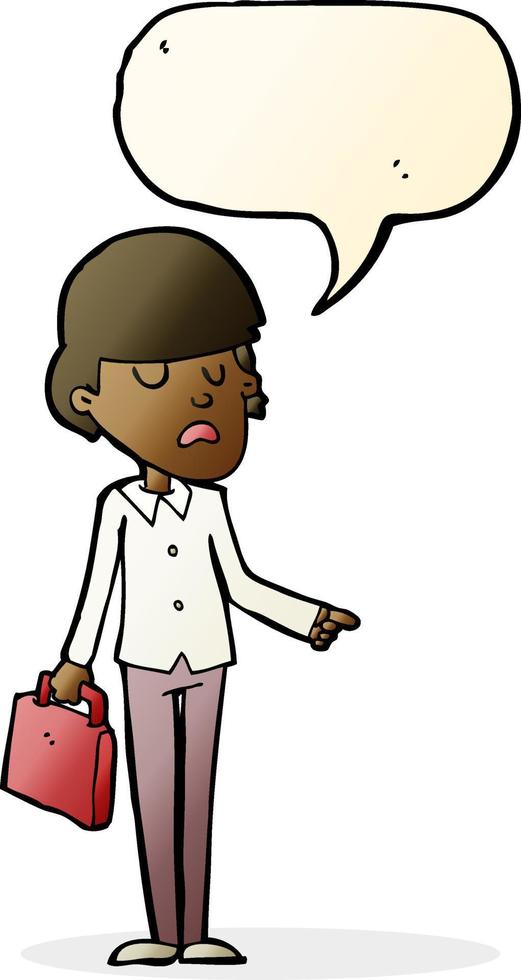 cartoon arrogant businessman pointing with speech bubble vector