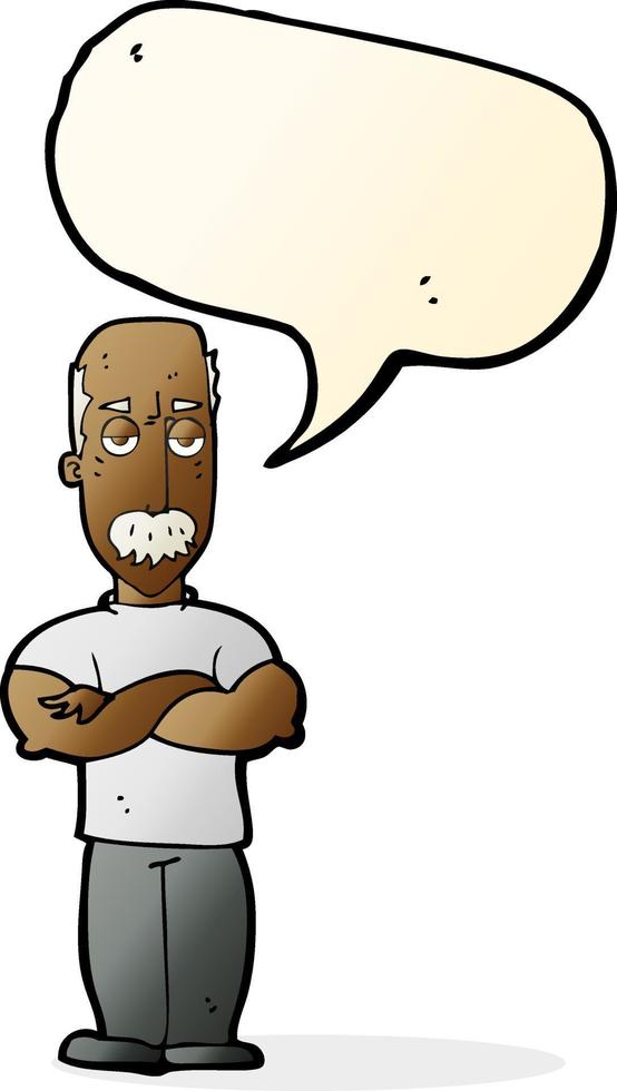 cartoon angry man with mustache with speech bubble vector