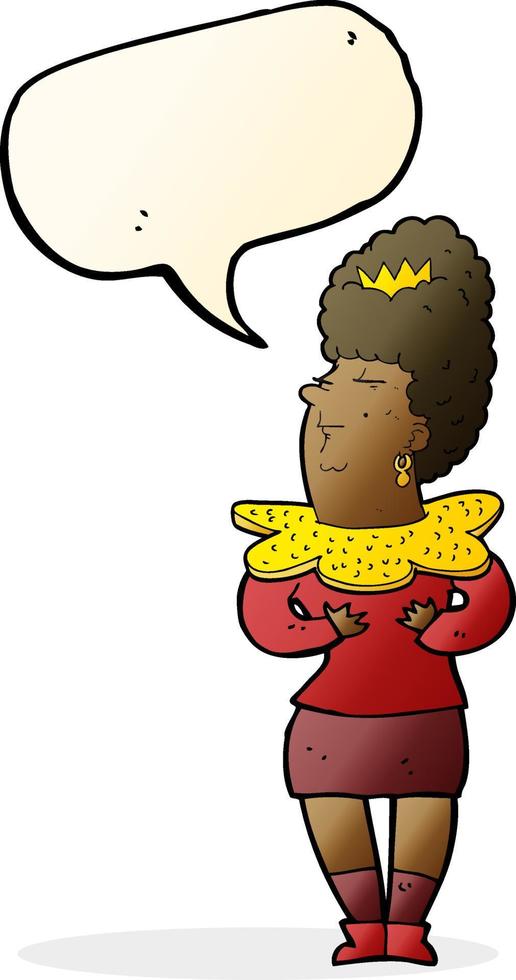 cartoon aristocratic woman with speech bubble vector