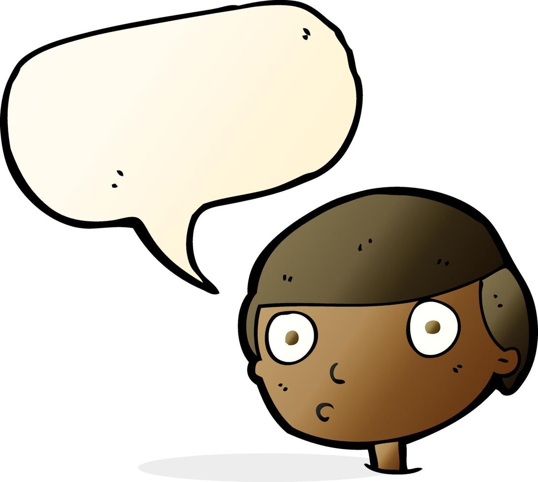 cartoon boy staring with speech bubble vector