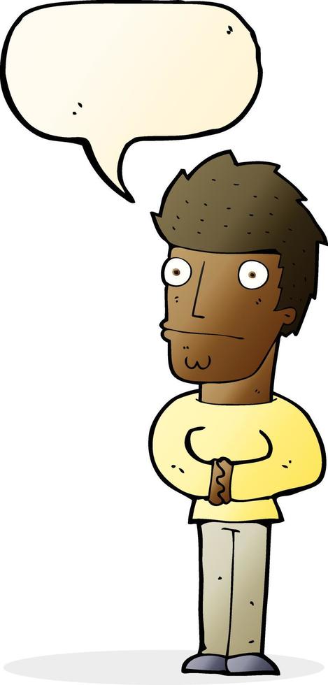 cartoon worried man with speech bubble vector