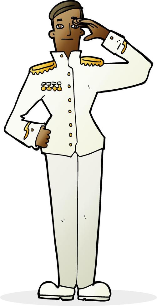 cartoon military man in dress uniform vector