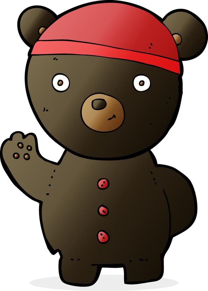cartoon black bear cub vector