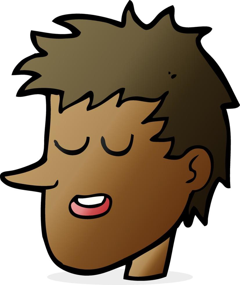 cartoon happy boy face vector