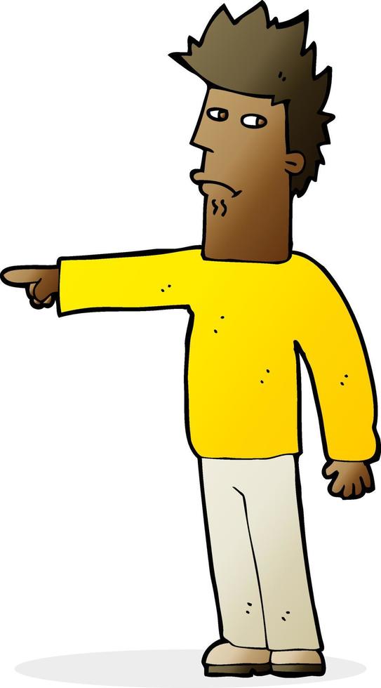 cartoon man pointing vector