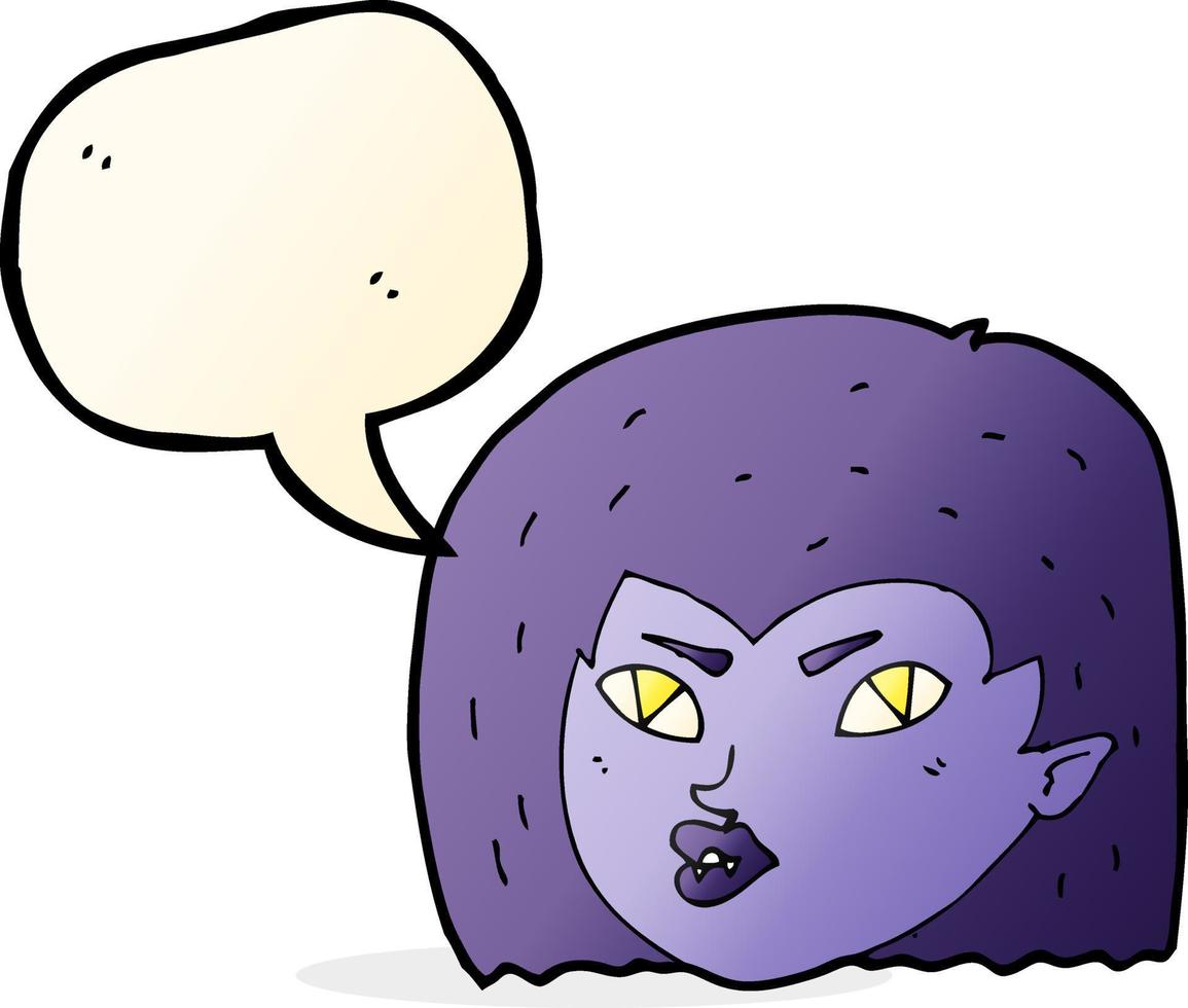 cartoon vampire face with speech bubble vector