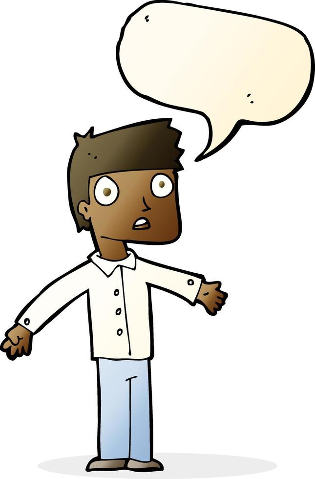 cartoon shocked man with speech bubble vector