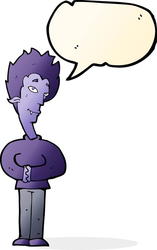 cartoon vampire with speech bubble vector