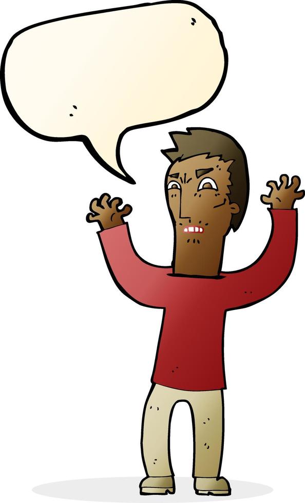 cartoon angry man with speech bubble vector