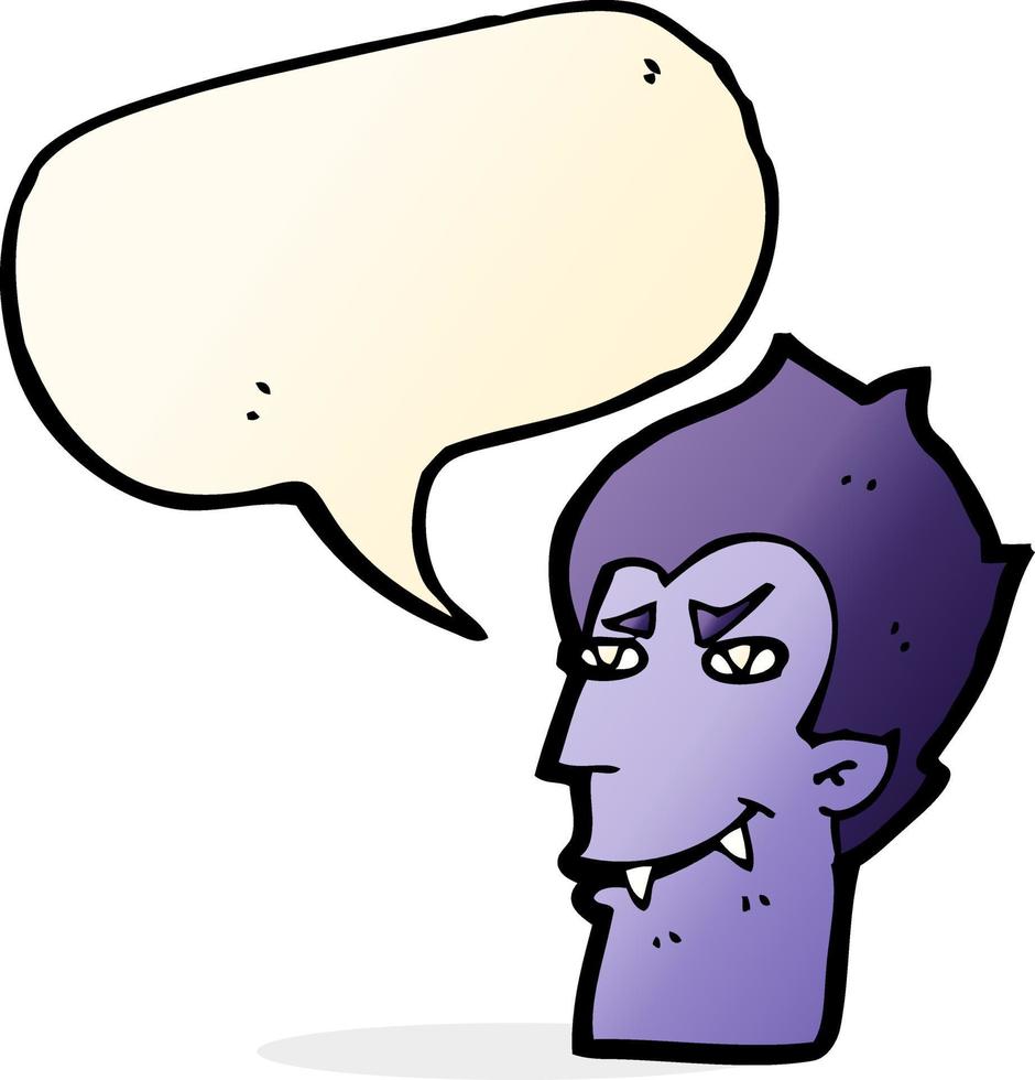 cartoon vampire face with speech bubble vector