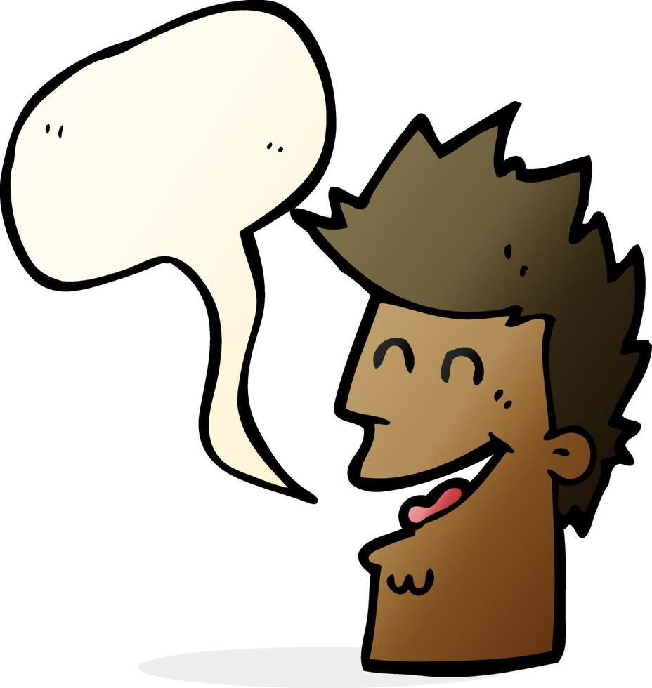 cartoon happy man with speech bubble vector