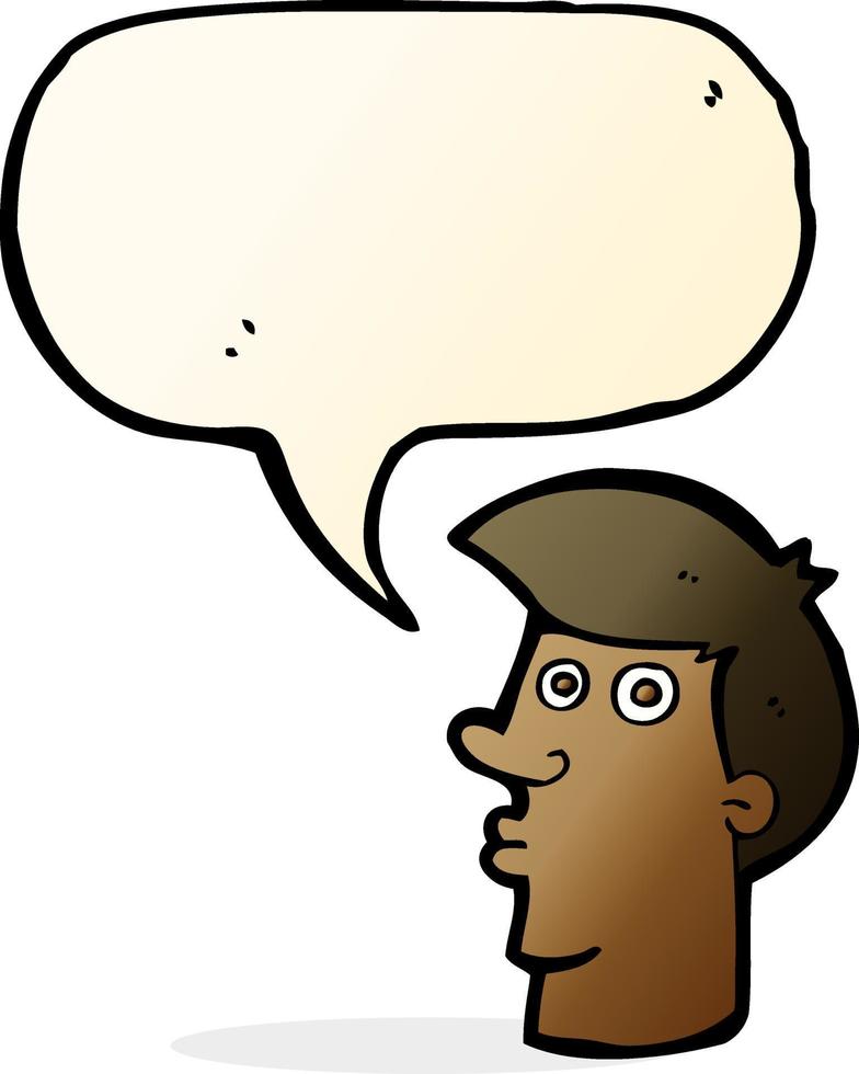 cartoon confused man with speech bubble vector