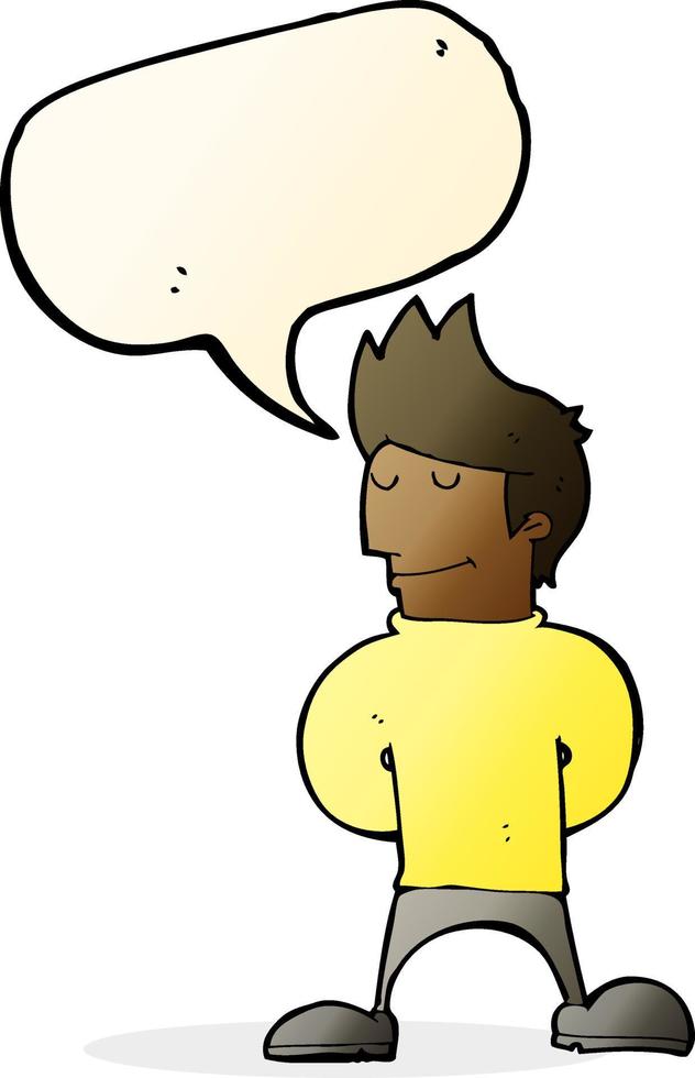cartoon happy man with speech bubble vector