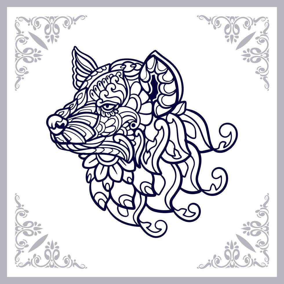 Hyena mandala arts isolated on white background vector