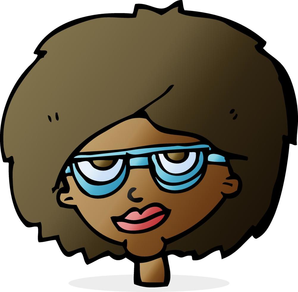 cartoon woman wearing spectacles vector