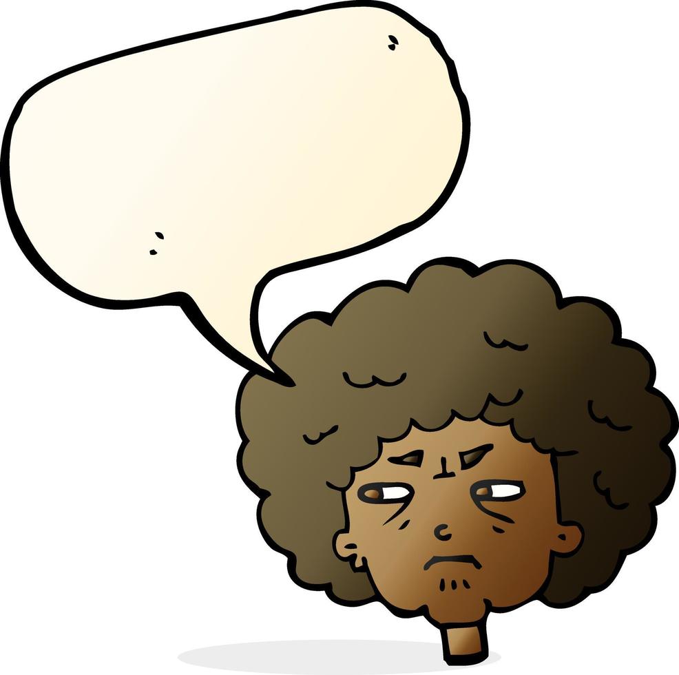 cartoon bitter old woman with speech bubble vector