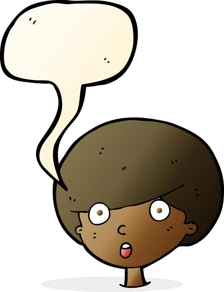 cartoon surprised boy with speech bubble vector