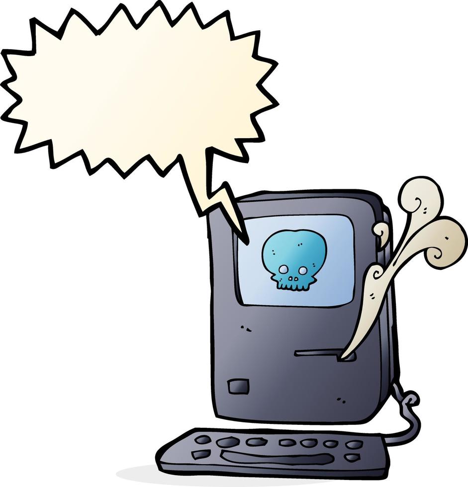 computer virus cartoon  with speech bubble vector