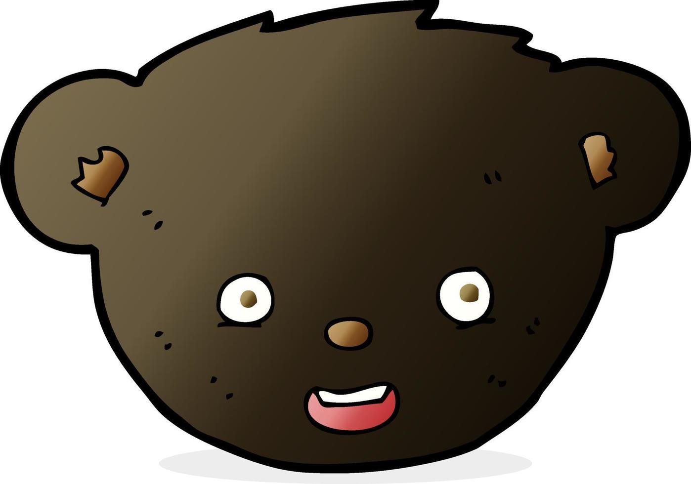 cartoon black bear face vector