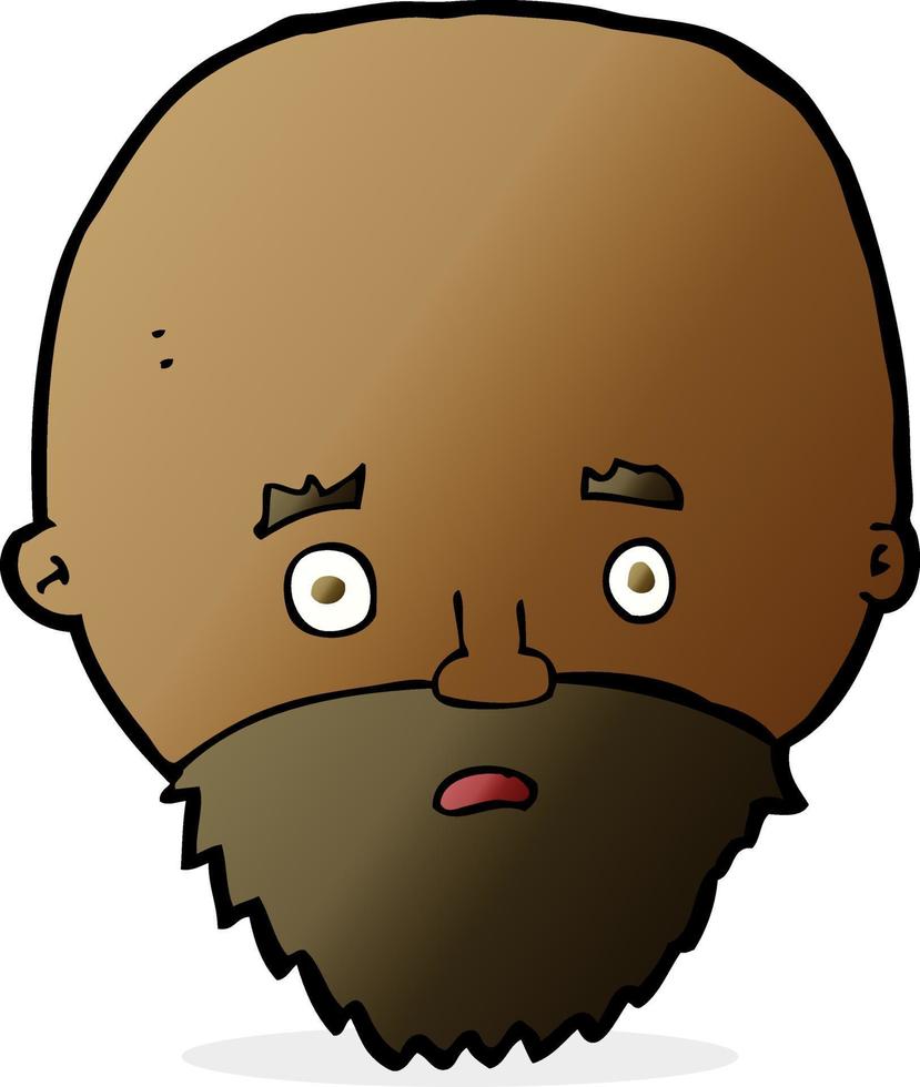 cartoon shocked man with beard vector