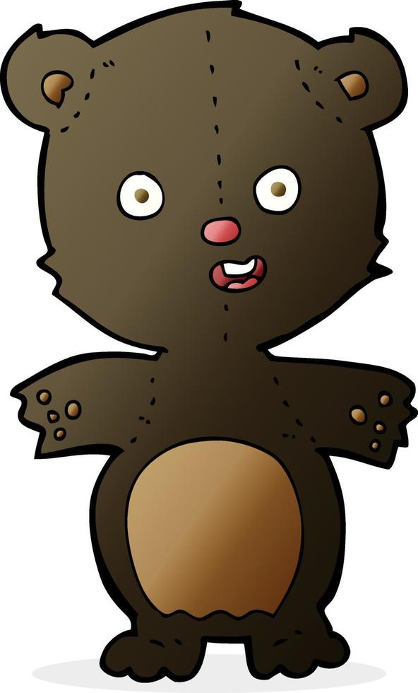 cute black bear cartoon vector