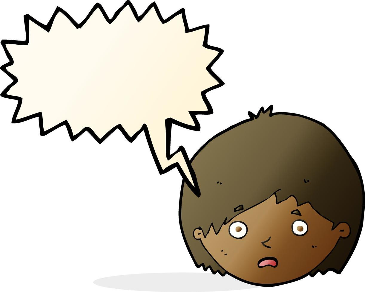 cartoon unhappy boy with speech bubble vector