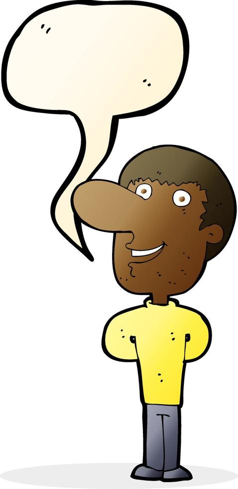 cartoon happy man with speech bubble vector