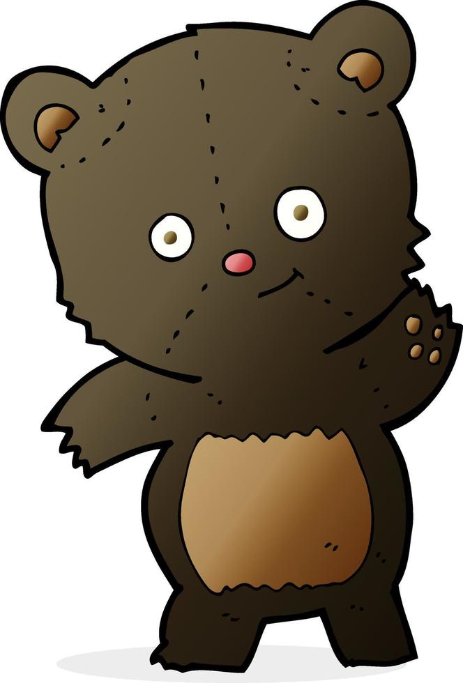 cute black bear cartoon vector