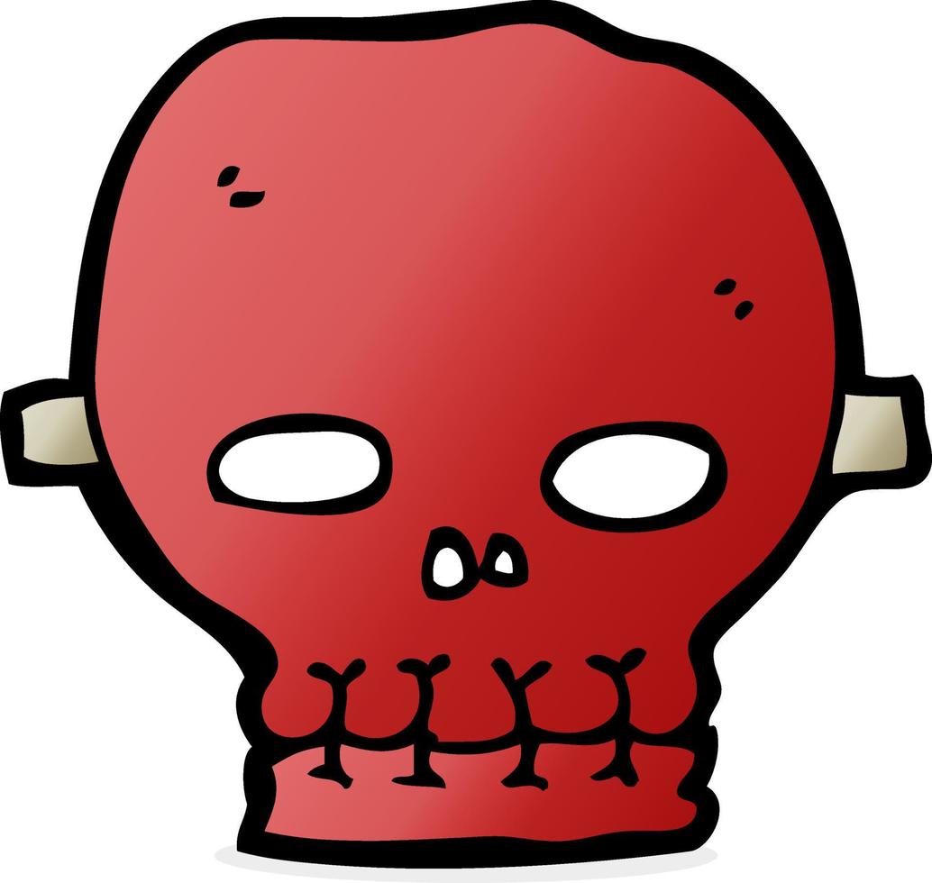 cartoon spooky skull mask vector