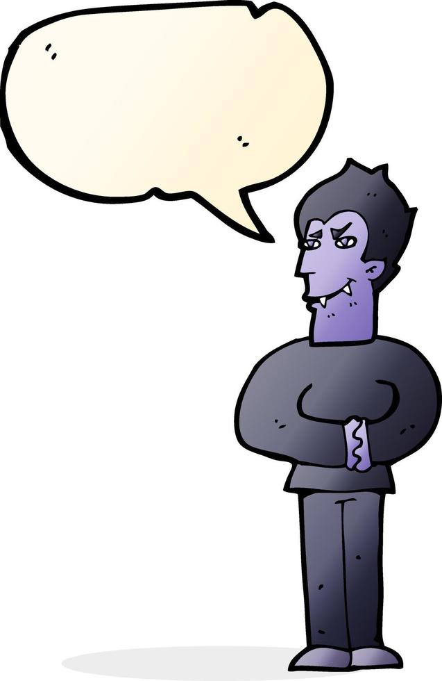 cartoon vampire with speech bubble vector