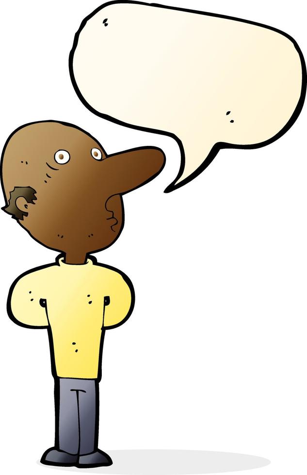 cartoon balding man with speech bubble vector